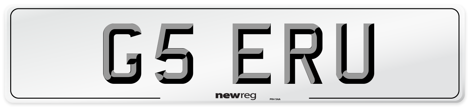 G5 ERU Number Plate from New Reg
